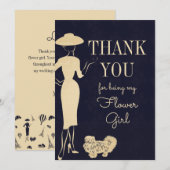  Mode Hartelijk dank, Bloemenmeisje-kaart Bedankkaart (Voorkant / Achterkant)