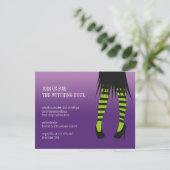 Mode heksen stripe poot Halloween party Kaart (Staand voorkant)