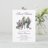  Mode High Heel en Floral Sweet 16 Kaart (Staand voorkant)