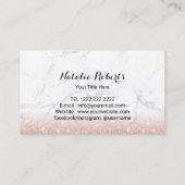 Mode hoge tonen Roos Gold Glitter Marble Visitekaartje (Achterkant)
