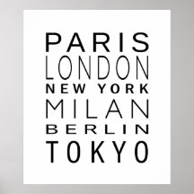 Mode Hoofdsteden Poster