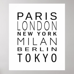 Mode Hoofdsteden Poster