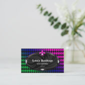 Mode Houndstooth Fleur de lis Jewelry BPG Visitekaartje (Staand voorkant)