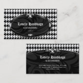 Mode Houndstooth Fleur de lis Jewelry Silver Bl. Visitekaartje (Voorkant / Achterkant)
