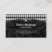 Mode Houndstooth Fleur de lis Jewelry Silver Bl. Visitekaartje (Achterkant)