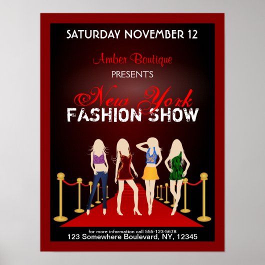 Mode House Designer Mode Show rood Poster (Voorkant)