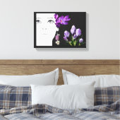 Mode illustratie Bloemen paarse krokus girly Canvas Afdruk (Insitu (Slaapkamer))