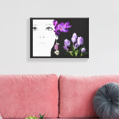 Mode illustratie Bloemen paarse krokus girly Canvas Afdruk (Insitu (Woonkamer))