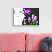 Mode illustratie Bloemen paarse krokus girly Canvas Afdruk (Insitu (Woonkamer))