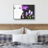 Mode illustratie Bloemen paarse krokus girly Canvas Afdruk (Insitu (Slaapkamer))