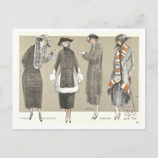 Mode Illustratie Briefkaart (Voorkant)