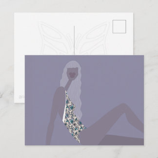 Mode-illustratie Chic Vrouw Paars Moderne Kunst Briefkaart