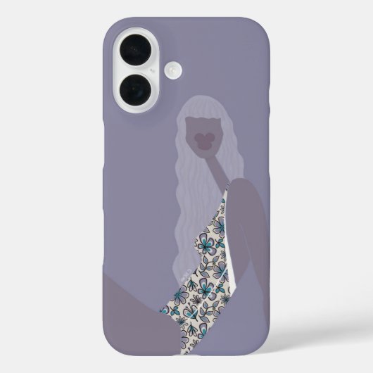 Mode-illustratie Chic Vrouw Paars Moderne Kunst Case-Mate iPhone Case (Achterkant)