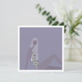 Mode-illustratie Chic Vrouw Paars Moderne Kunst Kaart (Staand voorkant)