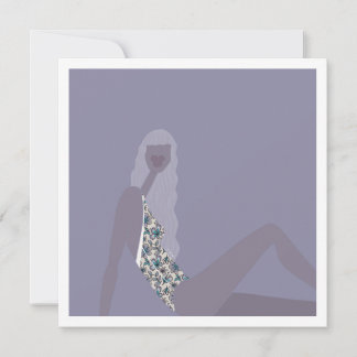 Mode-illustratie Chic Vrouw Paars Moderne Kunst Kaart