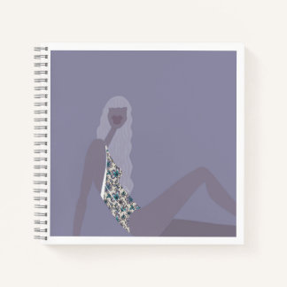 Mode-illustratie Chic Vrouw Paars Moderne Kunst Notitieboek