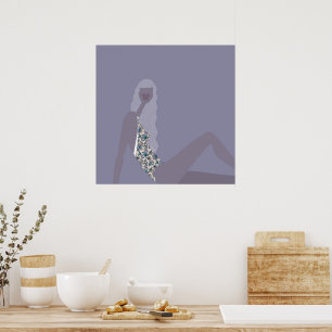 Mode-illustratie Chic Vrouw Paars Moderne Kunst Poster