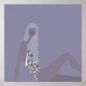 Mode-illustratie Chic Vrouw Paars Moderne Kunst Poster (Voorkant)