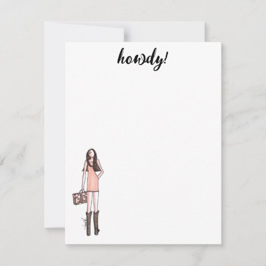 Mode illustratie cowgirl kaarten notitiekaartje (Voorkant)