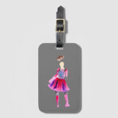 Mode illustratie figuren kunst waterverf bagagelabel (Voorkant (verticaal))