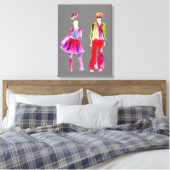 Mode illustratie figuren kunst waterverf canvas afdruk (Insitu (Slaapkamer))