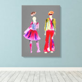 Mode illustratie figuren kunst waterverf canvas afdruk (Insitu (Houten vloer))