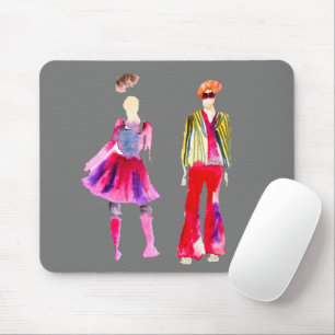Mode illustratie figuren kunst waterverf muismat