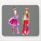 Mode illustratie figuren kunst waterverf muismat (Voorkant)