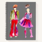 Mode illustratie figuren kunst waterverf notitieboek (Voorkant)