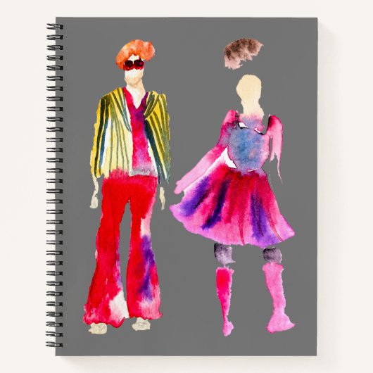Mode illustratie figuren kunst waterverf notitieboek (Voorkant)