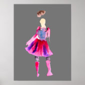 Mode illustratie figuren kunst waterverf poster (Voorkant)