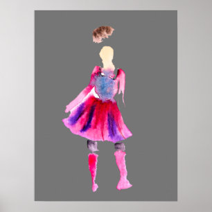 Mode illustratie figuren kunst waterverf poster