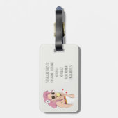 Mode Illustratie Girl Summer Holiday Beach Sun Bagagelabel (Achterkant verticaal)