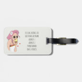 Mode Illustratie Girl Summer Holiday Beach Sun Bagagelabel (Achterkant horizontaal)