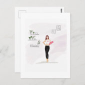 mode illustratie, girly artwork, briefkaart (Voorkant / Achterkant)
