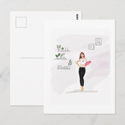 mode illustratie, girly artwork, briefkaart (Voorkant / Achterkant)