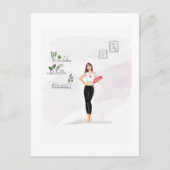 mode illustratie, girly artwork, briefkaart (Voorkant)