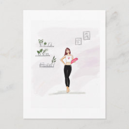 mode illustratie, girly artwork, briefkaart