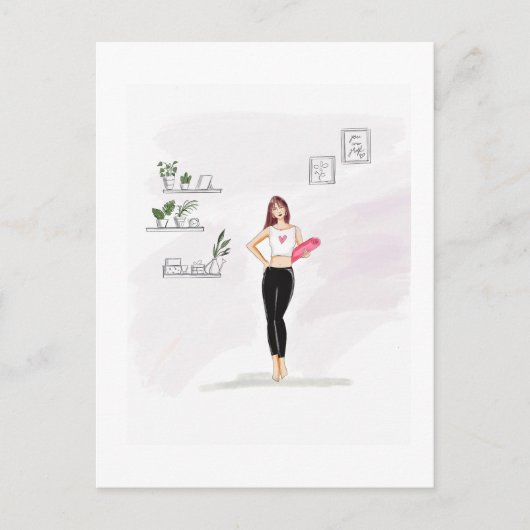 mode illustratie, girly artwork, briefkaart (Voorkant)