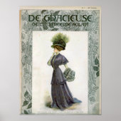  Mode Illustratie Lady Botanisch Pet Poster (Voorkant)