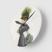  Mode Illustratie Lady Botanisch Pet Ronde Klok (Hoek)