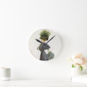  Mode Illustratie Lady Botanisch Pet Ronde Klok (Huis)