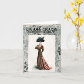  Mode Illustratie Lady Feather Pet Kaart (Gele Bloem)