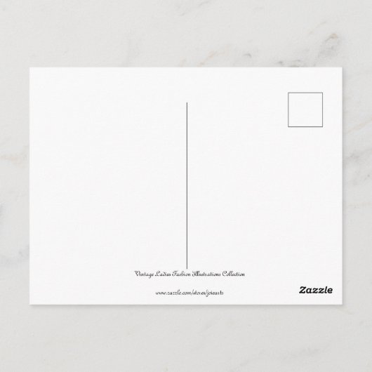 Mode Illustratie Lady Holding a Book Briefkaart (Achterkant)