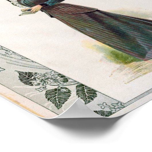  Mode Illustratie Lady Holding a Book Poster (Hoek)