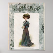  Mode Illustratie Lady Holding a Book Poster (Voorkant)