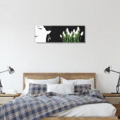 Mode Illustratie Meisje Gezicht  Bloemen Canvas Afdruk (Insitu (Slaapkamer))