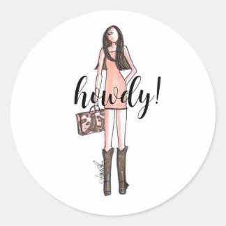 Mode illustratie stickers cowgirl