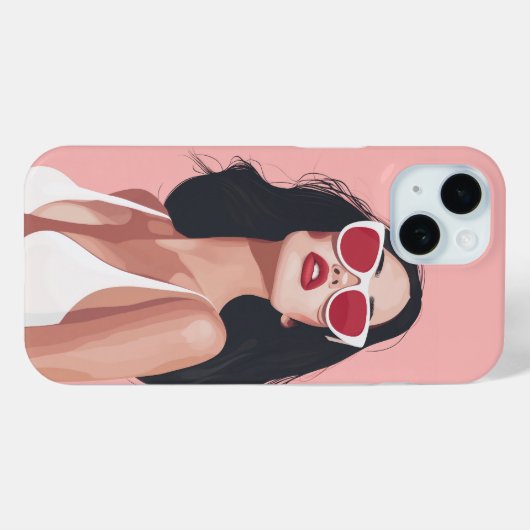 Mode Illustratie Stijlvolle vrouw met zonnebril Case-Mate iPhone Case (Achterkant (horizontaal))