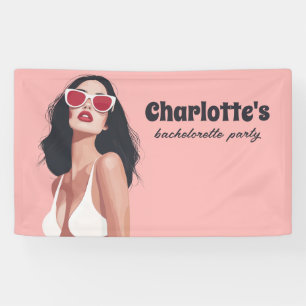 Mode Illustratie Stijlvolle vrouw met zonnebril Spandoek